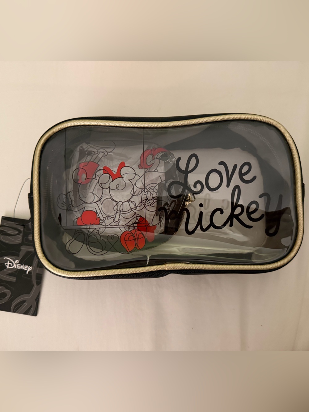 ❤️🐭 NEW WITH TAGS — DISNEY MICKEY & MINNIE 2-PIECE COSMETIC BAG SET